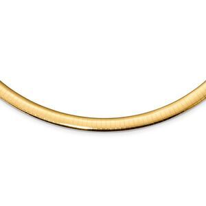 6mm Sterling Silver & 14k Gold Plated Omega Chain Necklace, 18-20 Inch